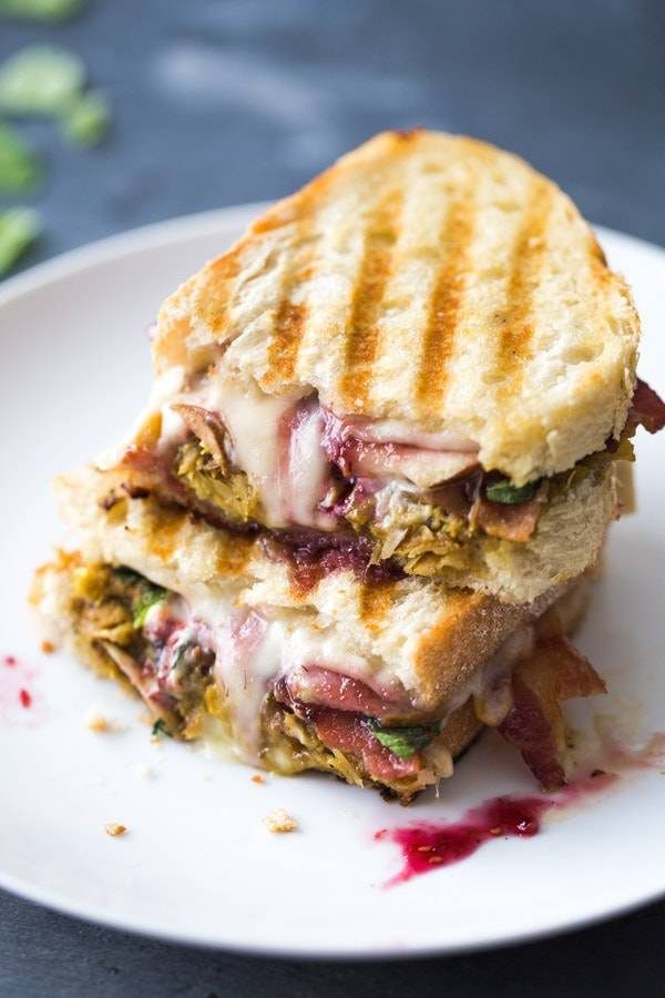 Panini on a white plate.