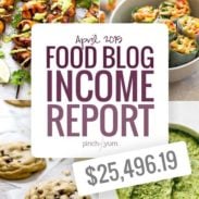 April Income Report Total for Pinch of Yum