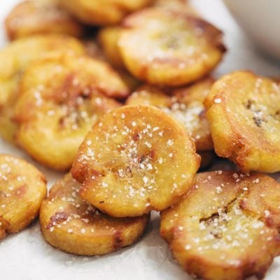 Crispy Tostones with salt.
