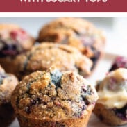 Mixed Berry Muffins on a plate.