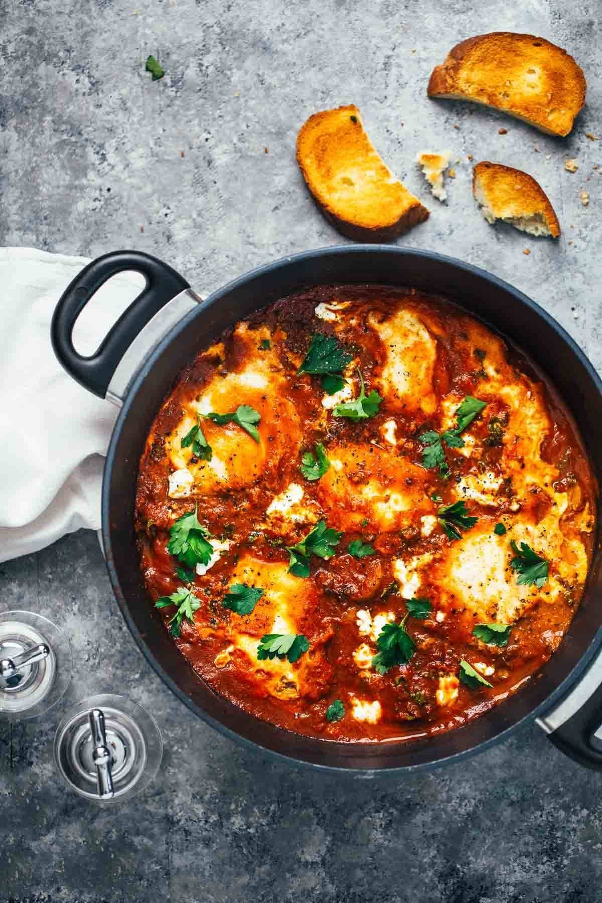 One-Pot Spicy Eggs and Potatoes.